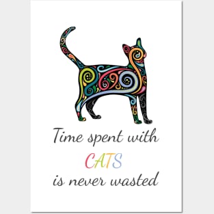 Time Spent With Cats - T-Shirt V2 Posters and Art